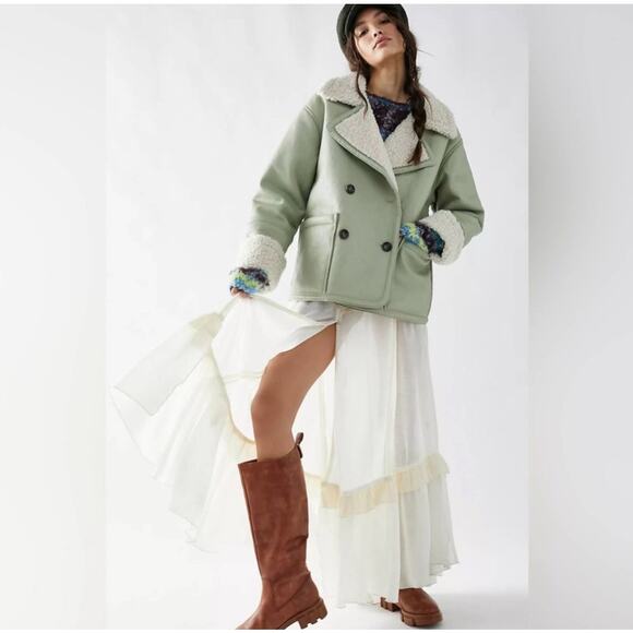 Free People Kaja Vegan Bonded Peacoat Large - Picture 2 of 8